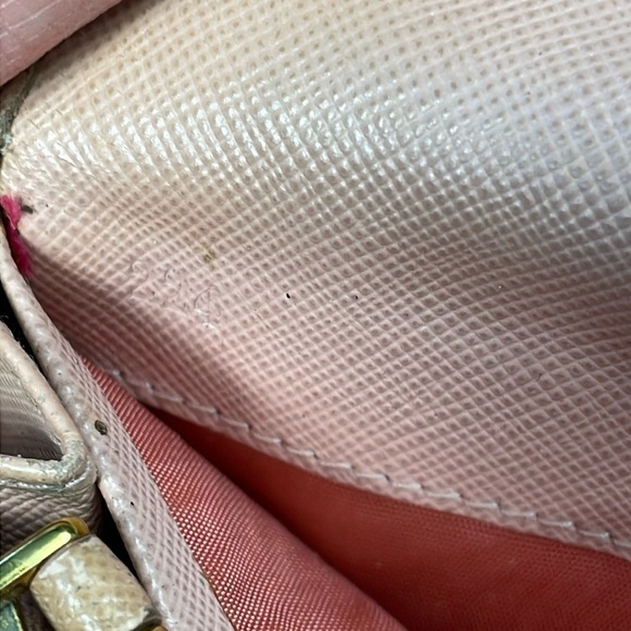 Prada Pink Saffiano Leather Bow Continental Long Wallet Detachable ID Holder - Picture 17 of 17